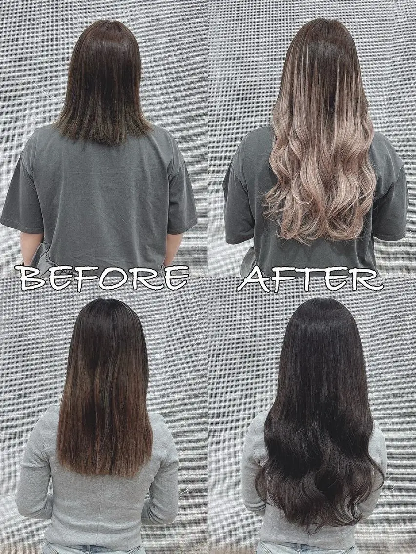 ロング カラー ヘアアレンジ シールエクステ バレイヤージュ ブリーチ ケアブリーチ ダブルカラー LIP 大阪本店 エクステ MISAのヘアスタイル