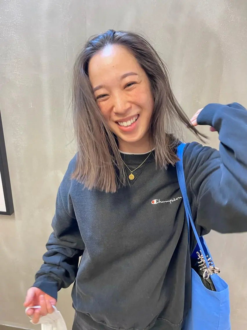 ミディアム カラー パーマ ヘアアレンジ メンズ キッズ ネイル マツエク・マツパ アイブロウ グレージュ ラベンダーカラー tatsumi/ボブ ウルフ/レイヤーのヘアスタイル