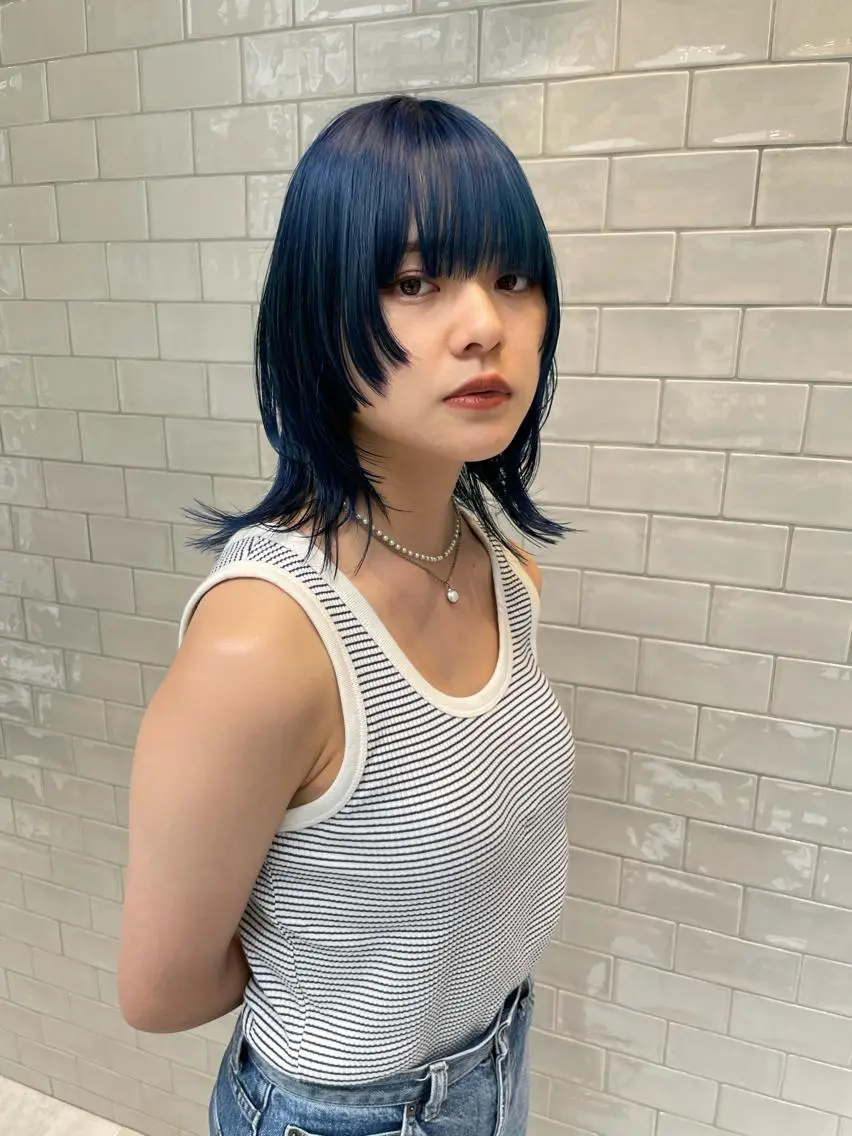 ミディアム カラー カット ヘアカラー トリートメント ブリーチ😼 ボブ✍️レイヤーのヘアスタイル
