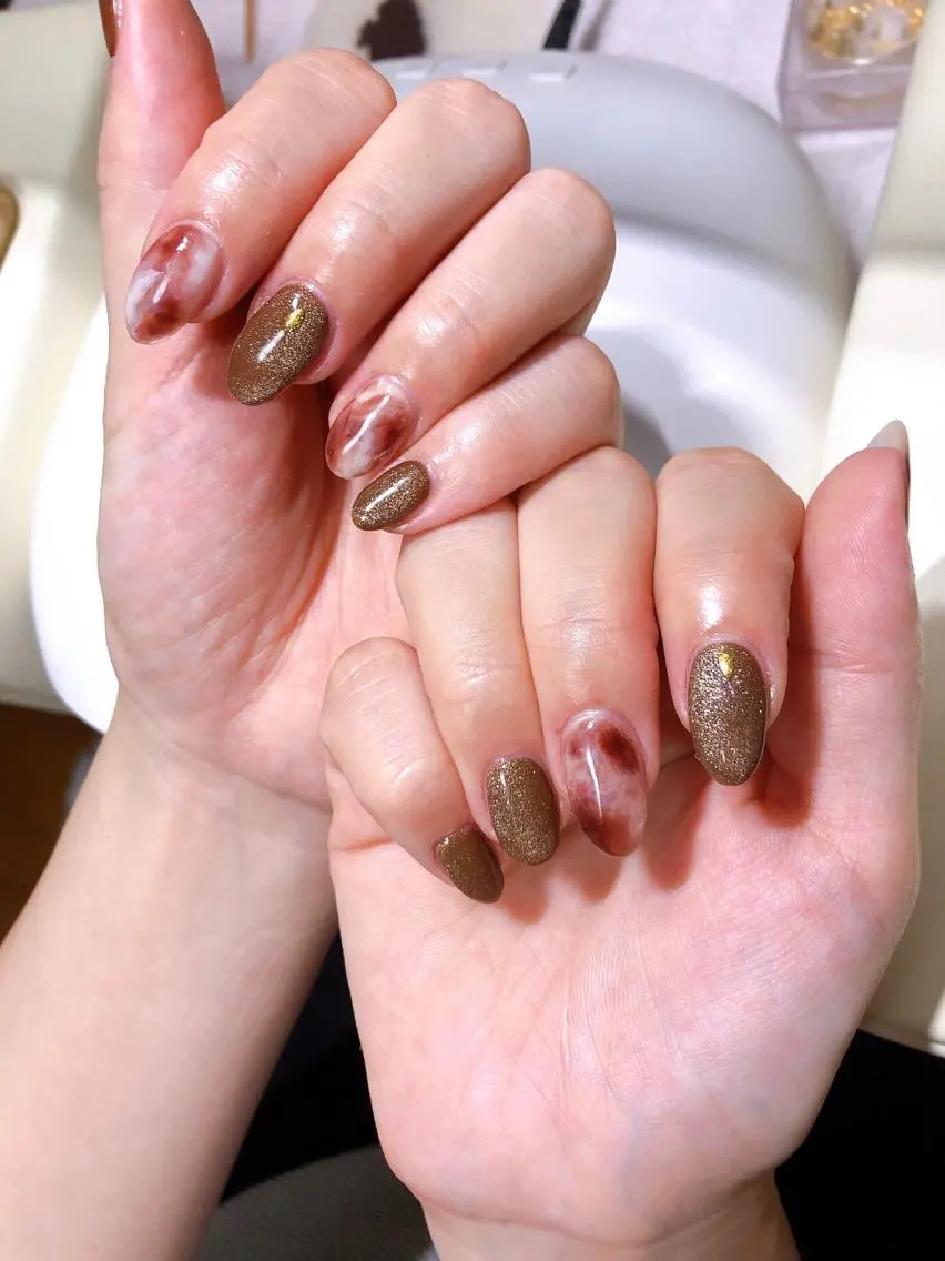 ネイル アートネイル 長さ出し マグネットネイル ニュアンスネイル ワンカラーネイル Ｍ☆NAIL asamiのネイルデザイン