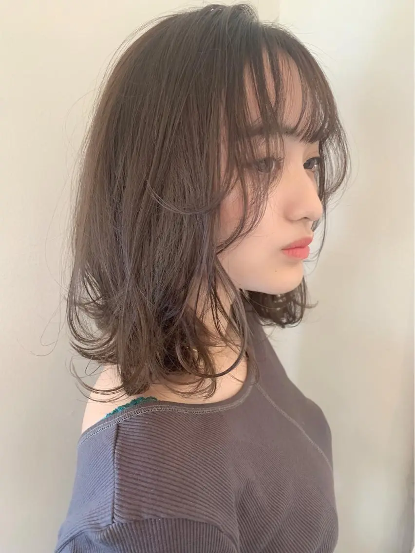 ミディアム カラー 透明感カラー グレージュ レイヤーカット HARUKA ⭐️モデル募集中⭐️のヘアスタイル