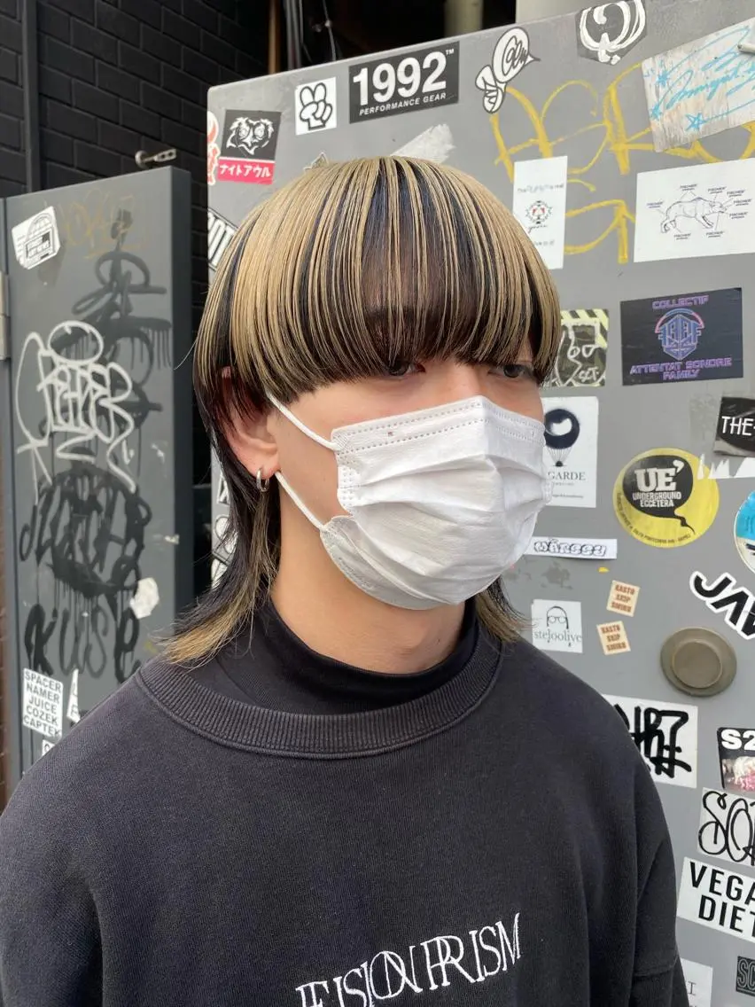 メンズ カラー ブリーチ/ウルフ特化 渋谷カルチャー交差点のヘアスタイル