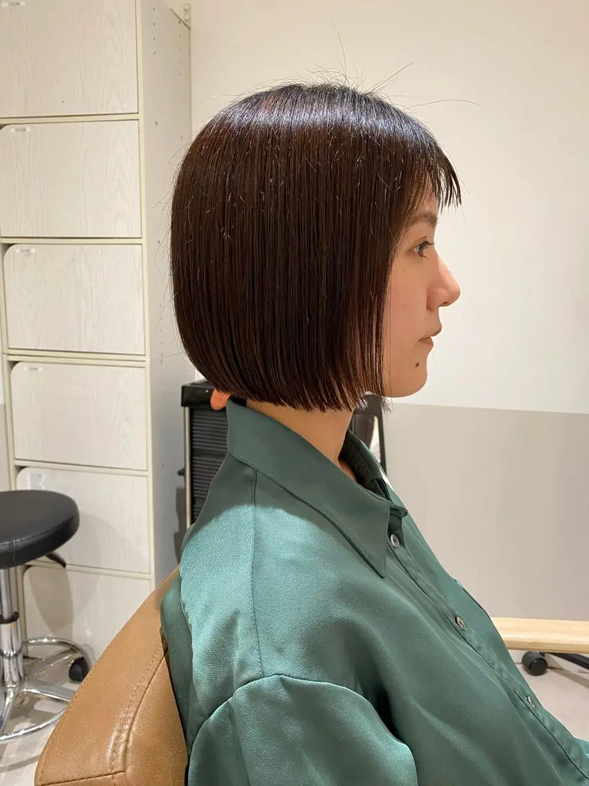 ショート カラー ボブ クロスパーマ🥇韓国 ヘア🇰🇷濵田航希のヘアスタイル