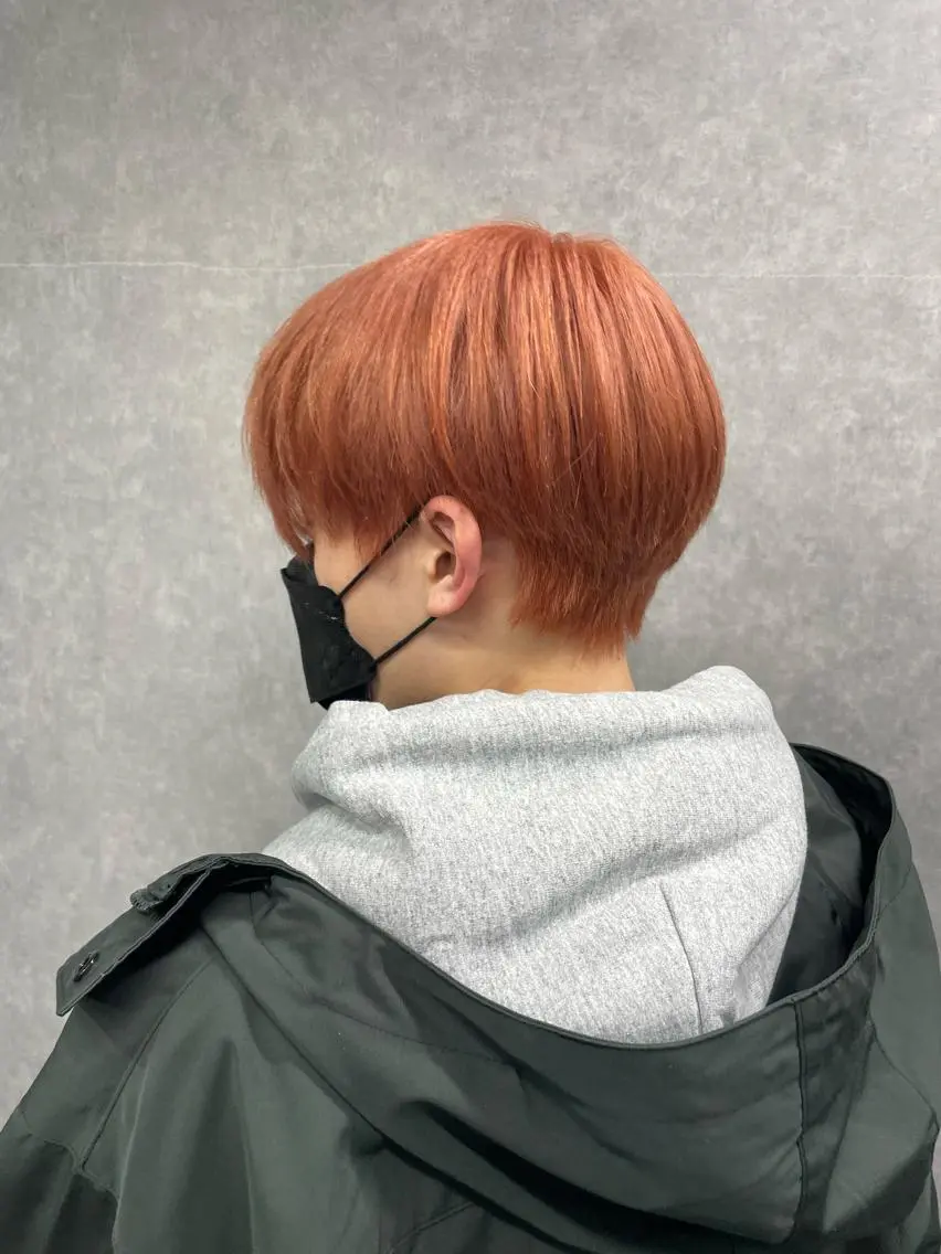 ショート カラー オレンジ #韓国ハイトーン💓 TOWAのヘアスタイル