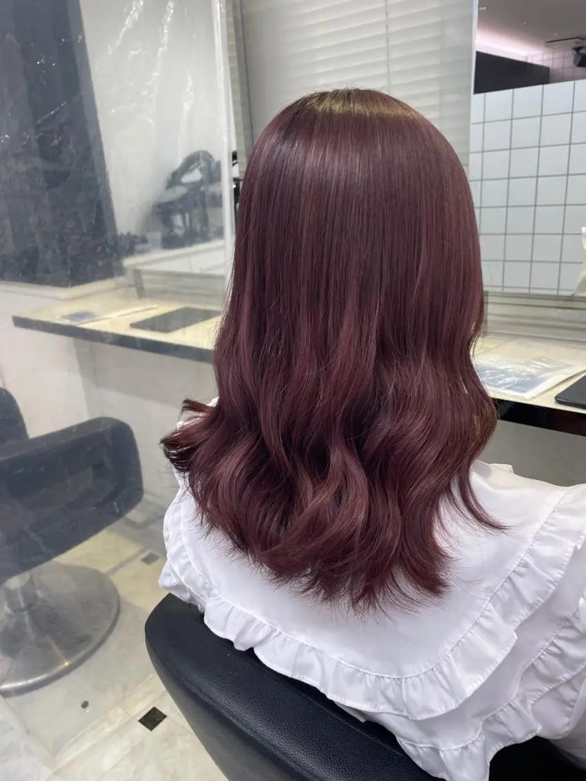 ミディアム ヘアカラー トリートメント ヘッドスパ ヘアセット 透明感/艶髪/💖 トレンドスタイル💖のヘアスタイル