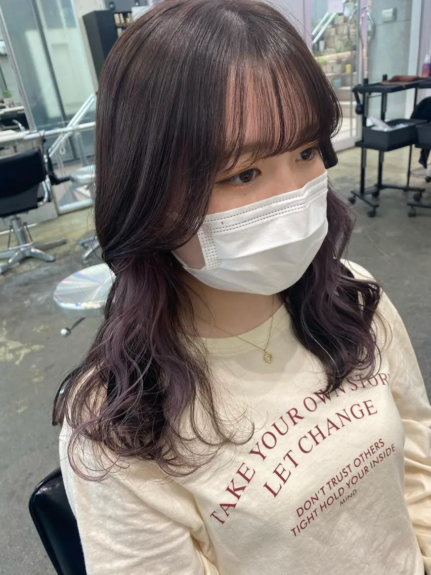セミロング カラー 💗💗韓国レイヤー yu-ki💗💗のヘアスタイル