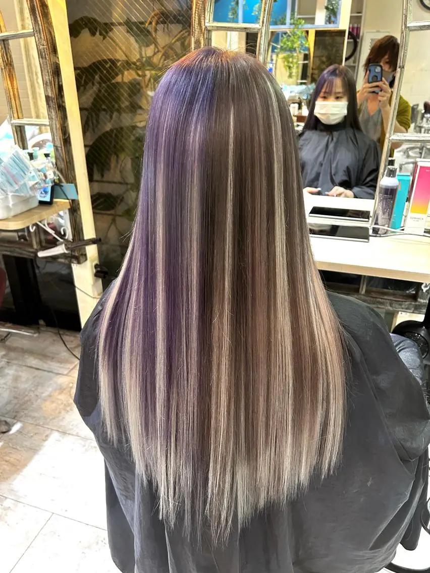 ロング カラー カット エクステ ササ キのヘアスタイル