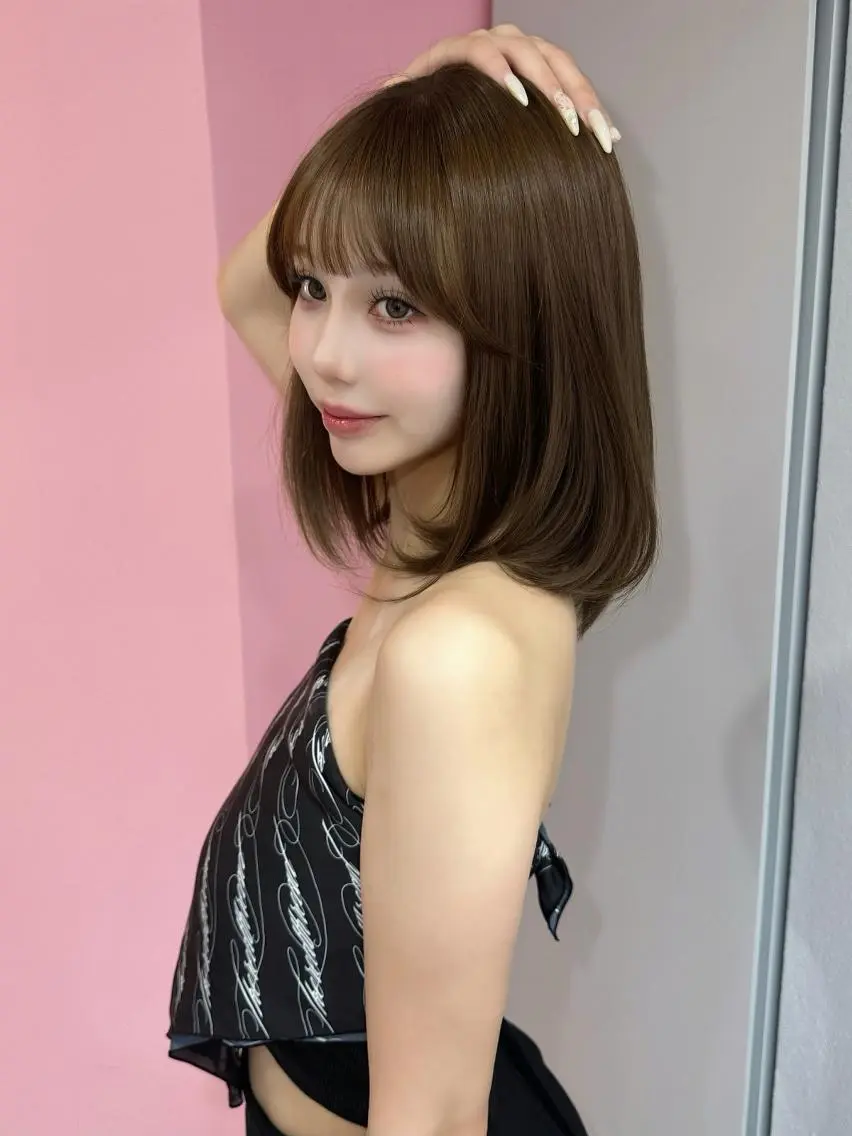 カラー ベージュカラー ヘーゼル ミント ミントベージュ オリーブベージュ ヘアカラー トリートメント 𝑴𝑶𝑲𝑨渋谷 トレンド韓国ヘア🩷のヘアスタイル