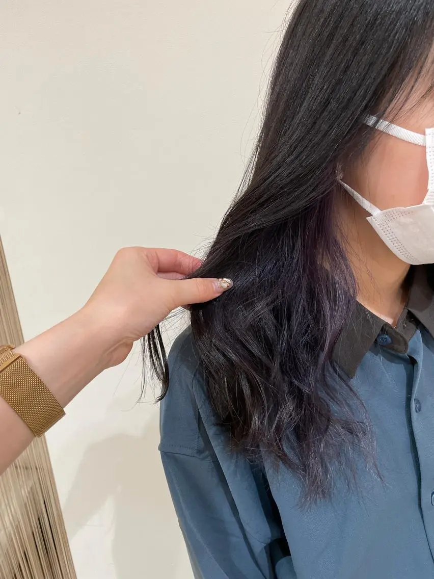 ロング カラー インナーカラー ヘアカラー 透明感カラー/ 韓国風🌿RIKOのヘアスタイル