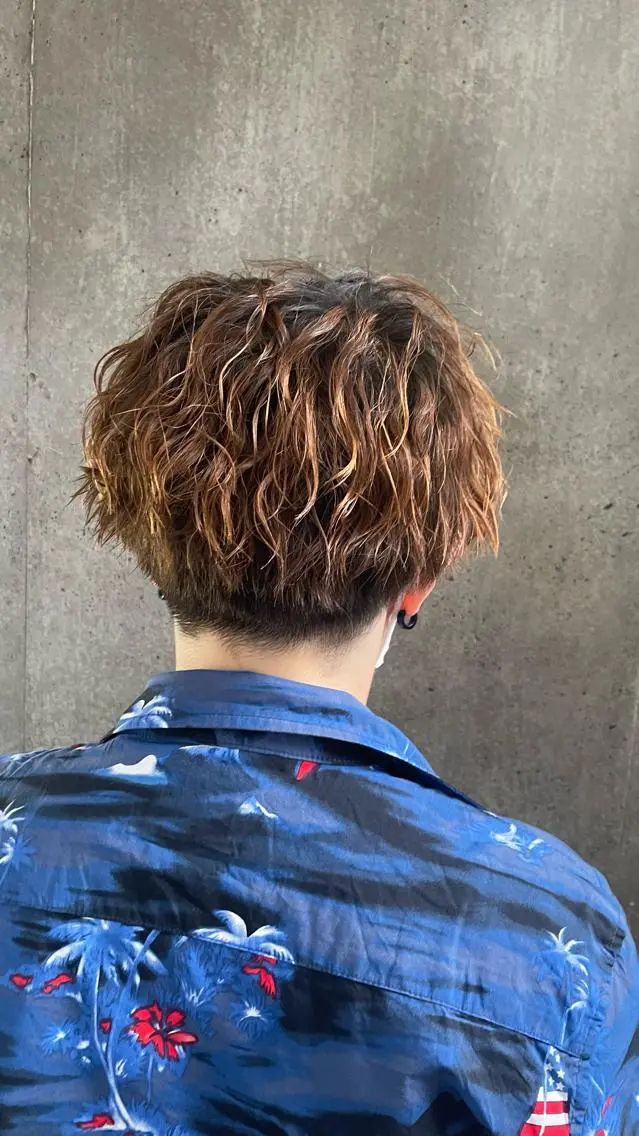 パーマ メンズ もりたみかこ 美容師お休み中のヘアスタイル
