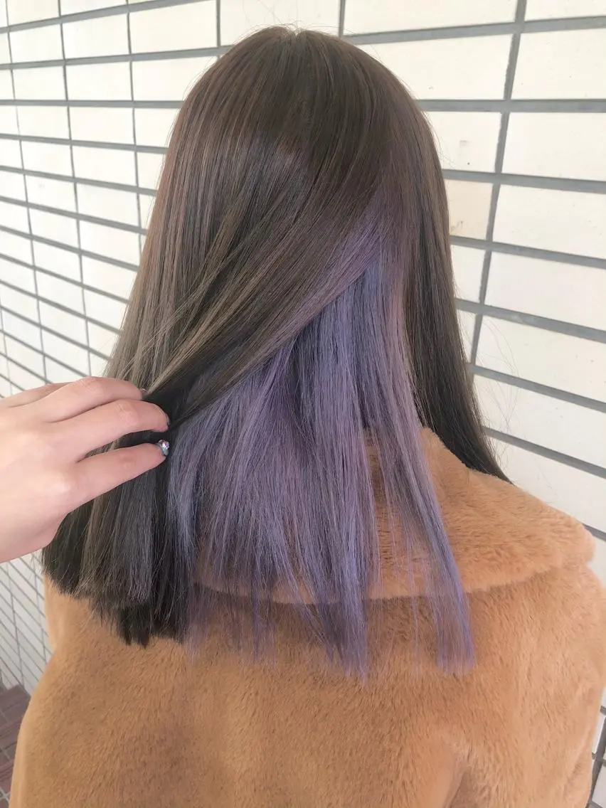 セミロング カラー ブリーチ ラベンダーカラー ヘアカラー 🤍2nd🤍田所 美希のヘアスタイル