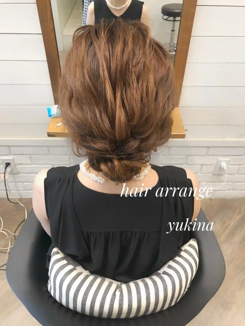 ロング お団子ヘア ヘアセット ✨透明感ケアカラー✨ 長野ゆきなのヘアスタイル