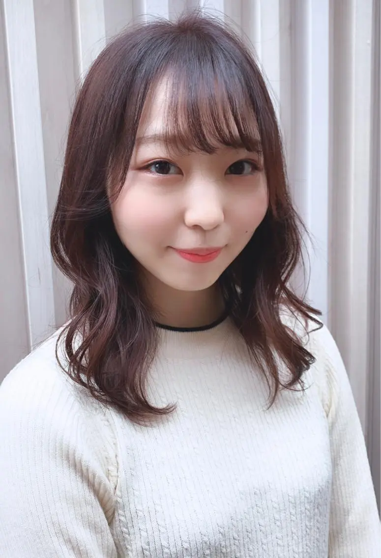 セミロング パープルカラー 💖レイヤー×美髪 💖momoのヘアスタイル