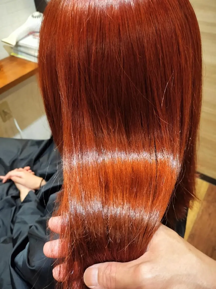 カラー オレンジ 稲田 全将のヘアスタイル