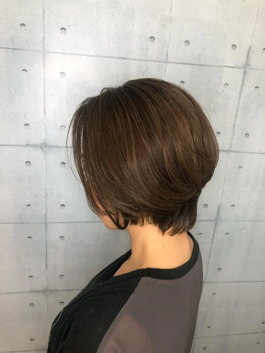 ショート カラー ハンサムショート ハイライトカラー ハイライト ショートヘア 金沢 広美のヘアスタイル