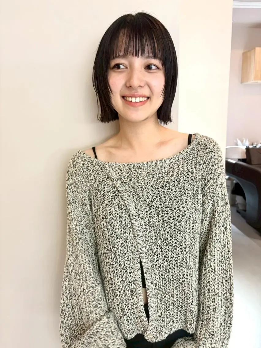 カラー ブリーチ ダブルカラー ボブ 髪質改善 【カラー】透明感カラ ー✨イノセントヘアのヘアスタイル