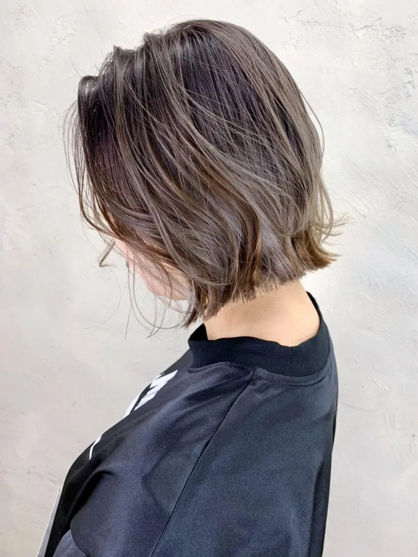 ショート カラー パーマ ヘアアレンジ グレージュ ボブ ウルフカット ウルフボブ ITbyALBUM 中野店のヘアスタイル