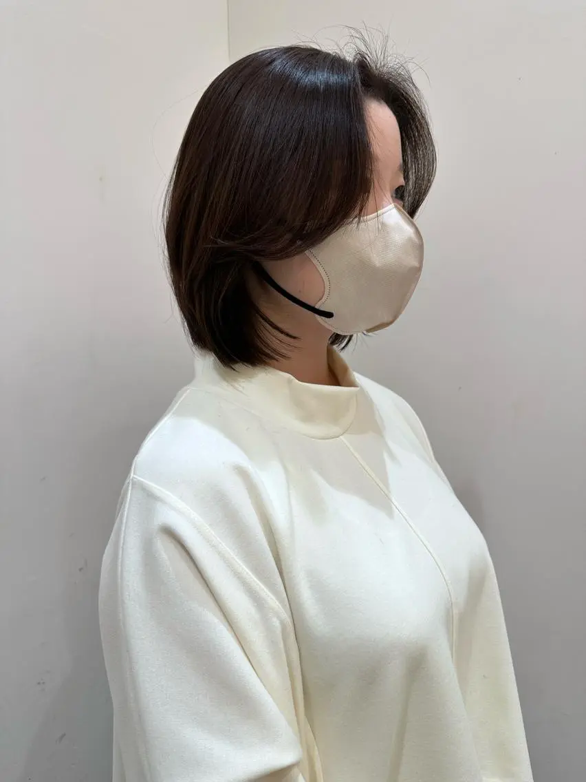 ミディアム カラー ヘアアレンジ 切りっぱなしボブ ショートボブ グレージュ オリーブカラー ピンクカラー 🌿レイヤー/ブリー チ/🌿JINのヘアスタイル