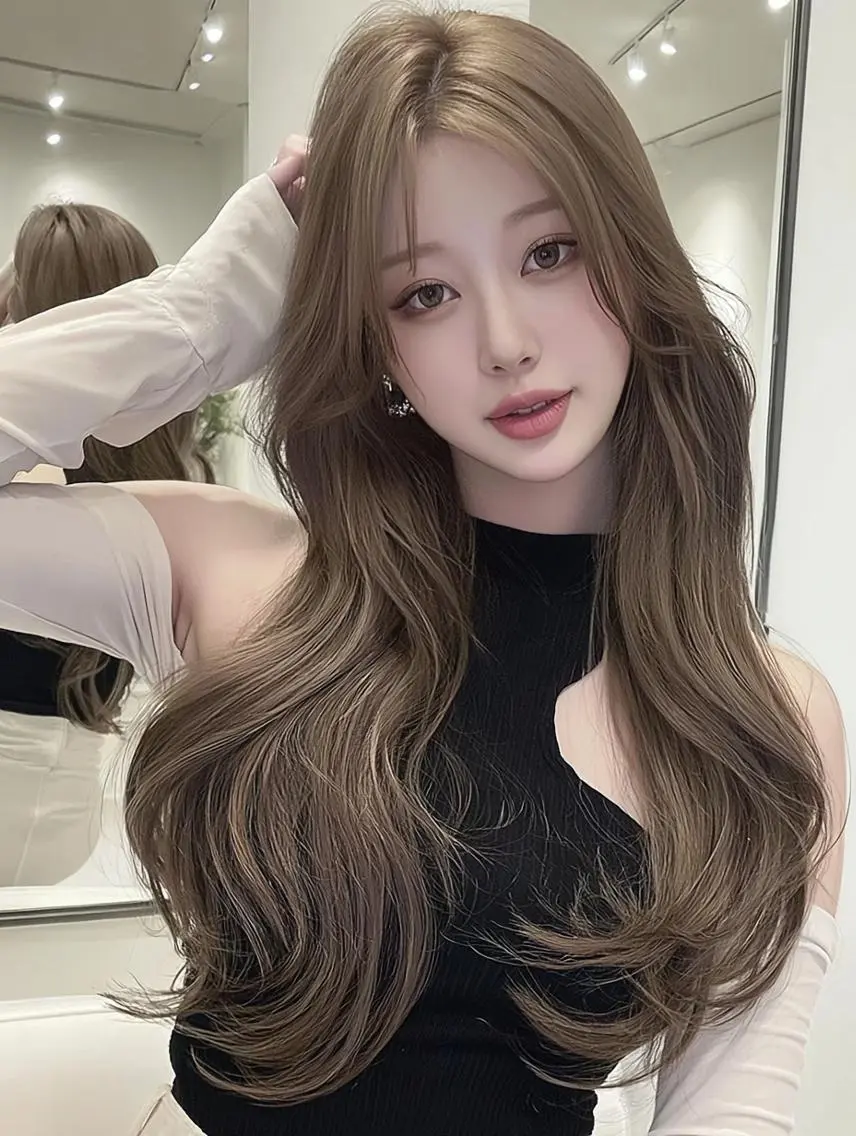 セミロング 顔周りカット 髪質改善 韓国風ヘア レイヤーカット ヘアカラー トリートメント FOCUS JAPAN2のヘアスタイル