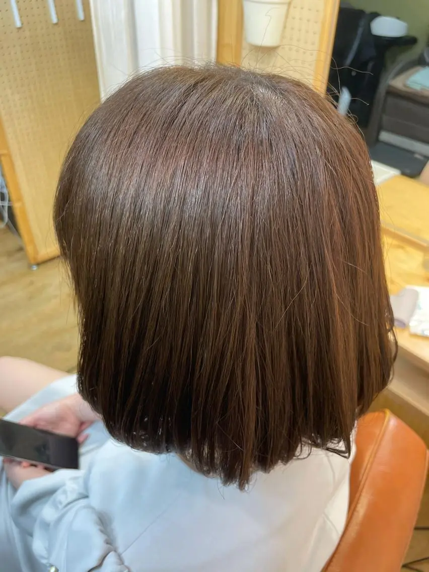 ミディアム カラー メンズ 透明感カラー ヘアセット🎀耳つぼ 👂💎MONAMIのヘアスタイル