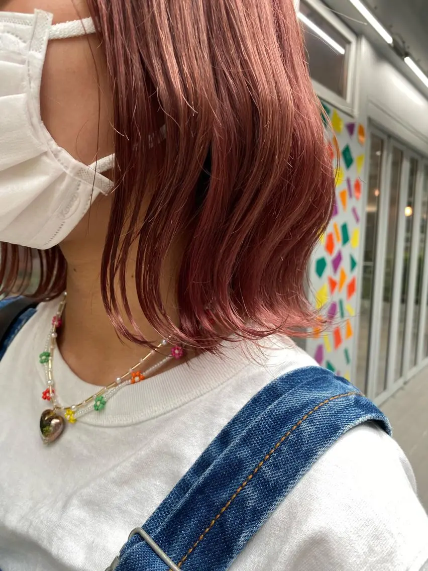 ミディアム カラー ブリーチ カシス ピンクカラー Riganuts王子 Hayato✂︎のヘアスタイル