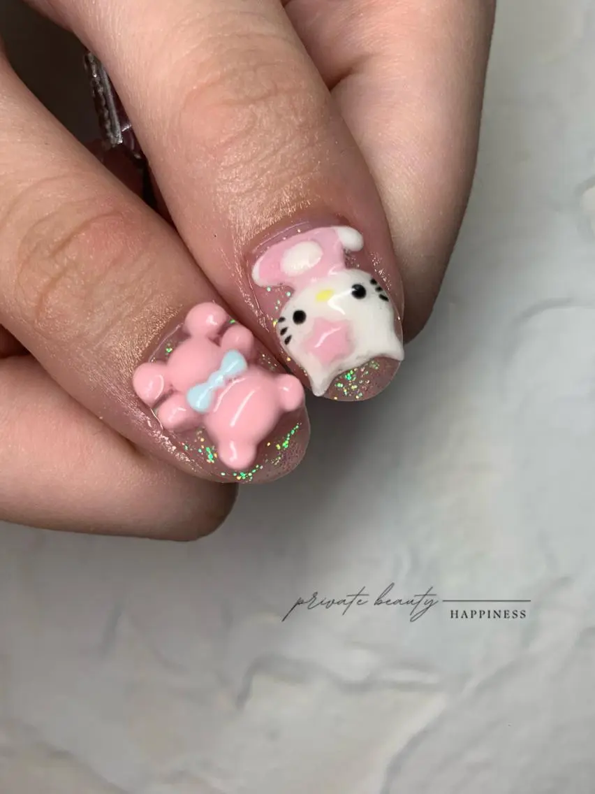 ネイル アートネイル ラメ(グリッター) スカルプネイル 夏ネイル happiness nailのネイルデザイン