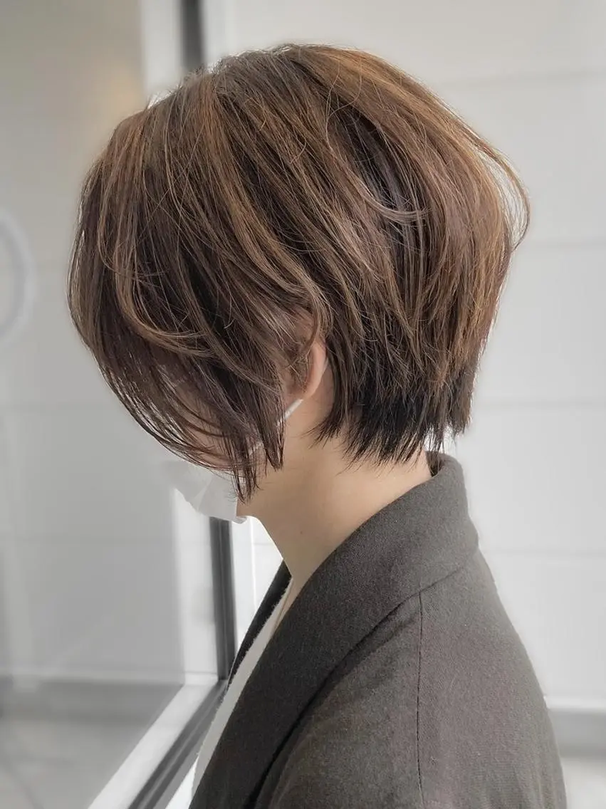 ショート カラー ブリーチなしカラー★ 小此木 秀仁のヘアスタイル
