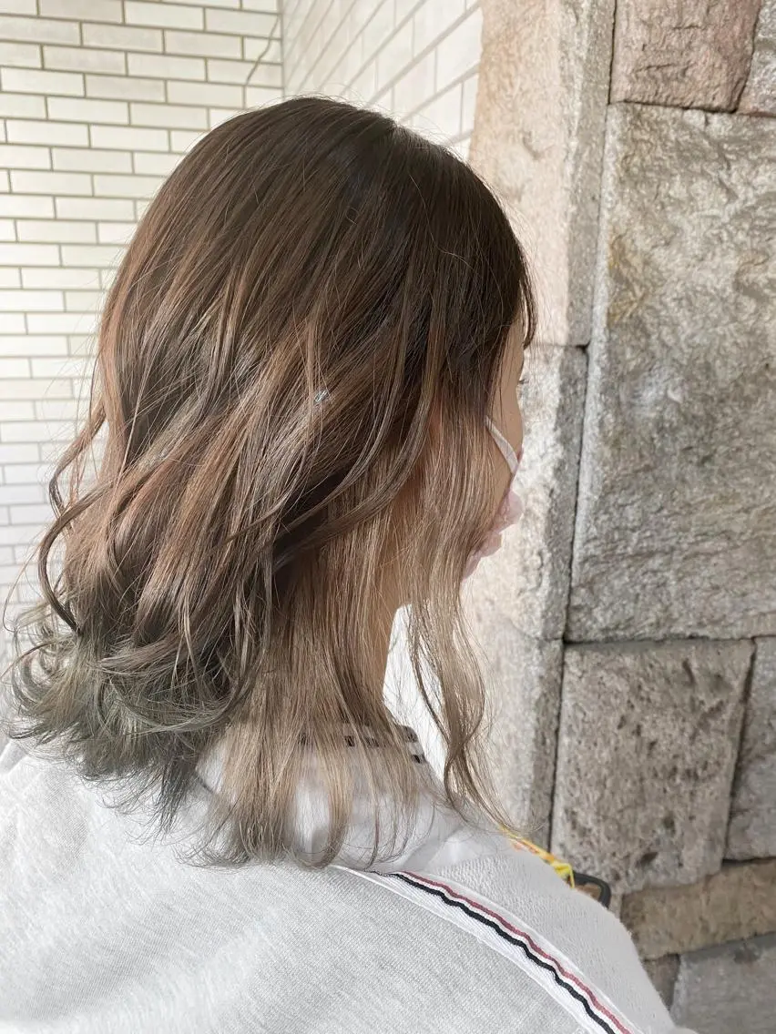 ミディアム カラー ベージュカラー ハイトーンカラー ハイトーンベージュ ヘアカラー トリートメント 萩原 凌✄のヘアスタイル