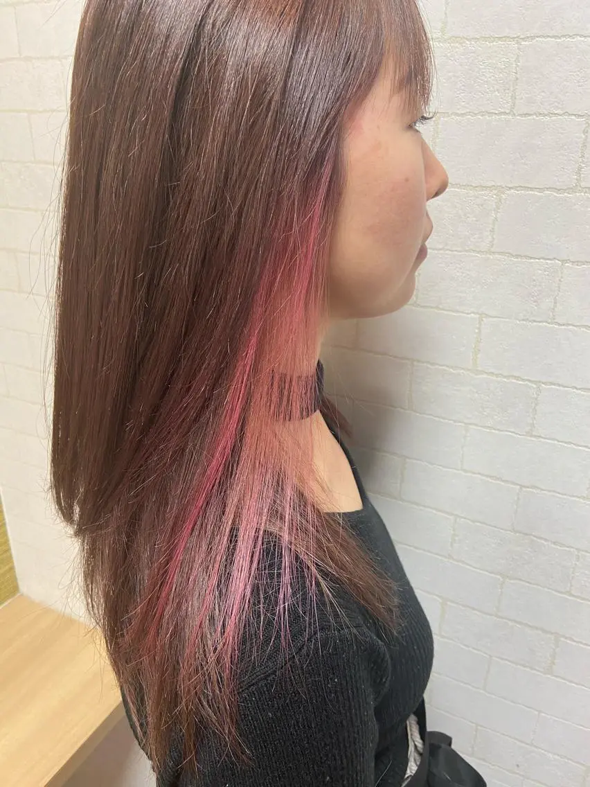カラー ブリーチ ピンクカラー yoriko ♪のヘアスタイル