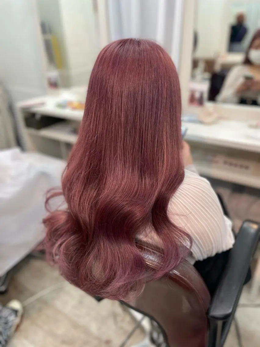 ロング カラー ヘアカラー ヘアセット 韓国ヘア🤍髪質改善 🇰🇷AKANEのヘアスタイル
