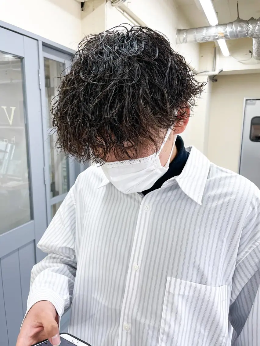ショート パーマ メンズ カット パーマ メンズパーマ メンズ特化ryoのヘアスタイル