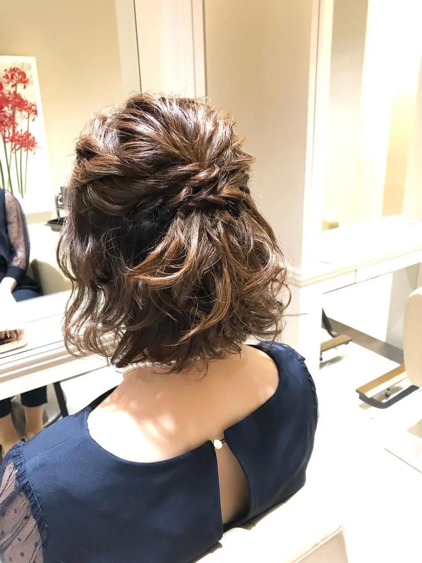ショート ヘアアレンジ ヘアセット Toyoshima Sakikoのマツエク・マツパデザイン