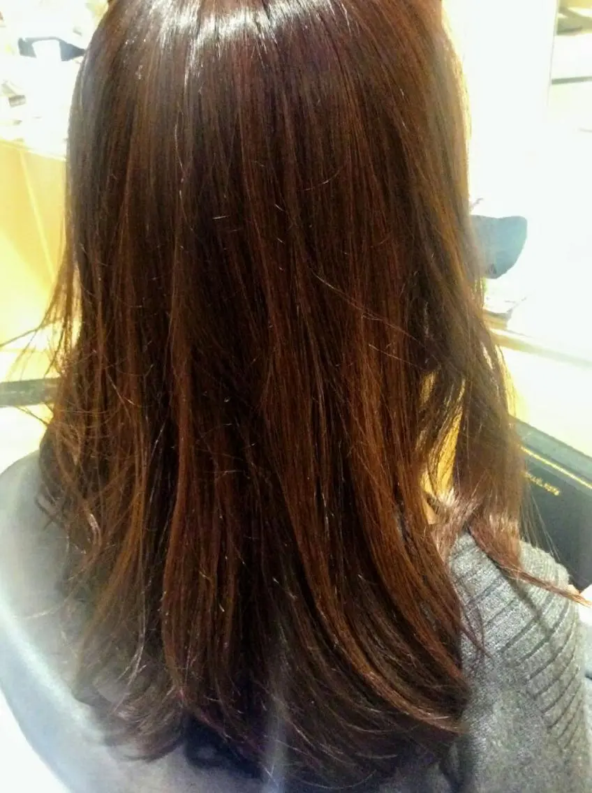 セミロング カラー パーマ セミロングパーマ ブラウンカラー ピンクカラー 畠村 美智子のヘアスタイル