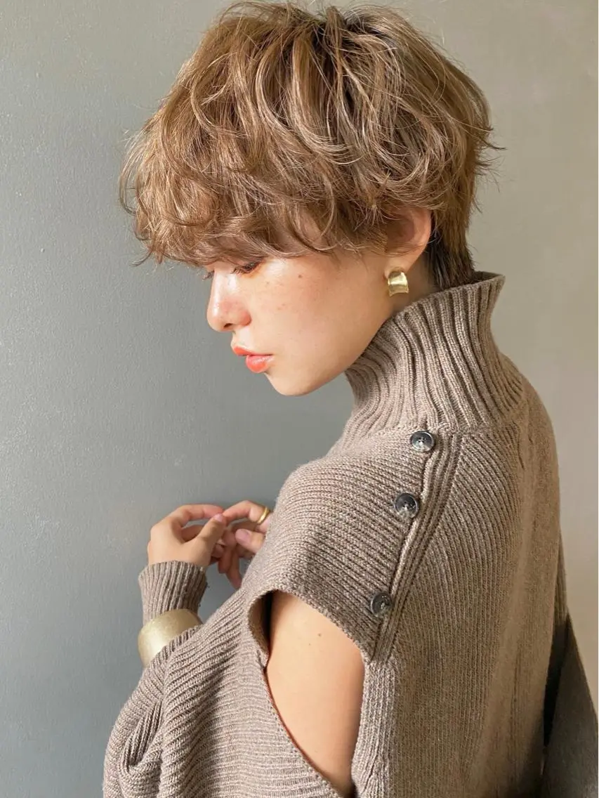 ショート カット パーマ トリートメント 圧倒的な質感🧡 髪質改善/丸山晴菜のヘアスタイル