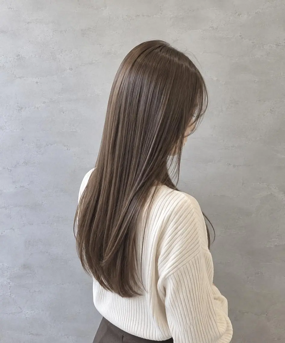 ロング カラー 髪質改善 ロング 縮毛矯正 脇田 麗乃のヘアスタイル