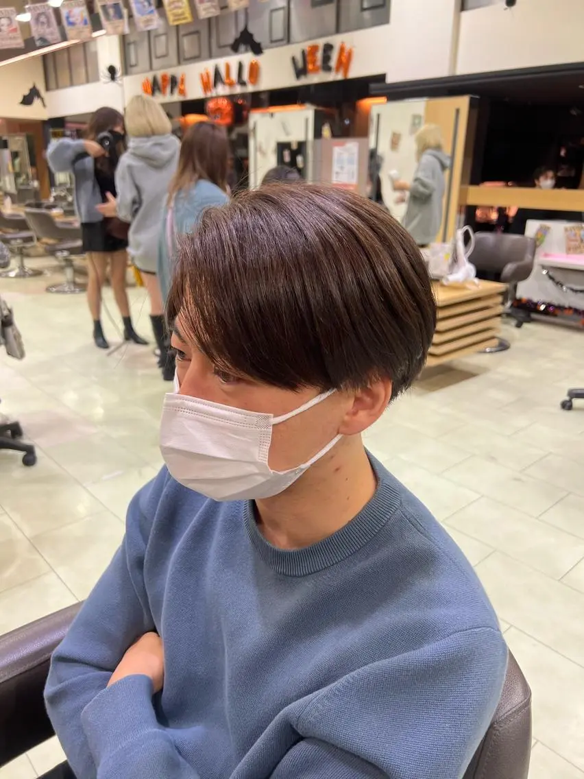 ショート パーマ メンズ アイブロウ カット 縮毛矯正 トリートメント メンズ特化 【かな】のヘアスタイル