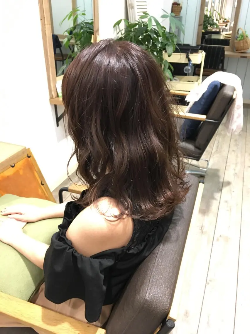 ミディアム カラー ヘアアレンジ 新宿/顔周りカット +レイヤー=しずく♩のヘアスタイル