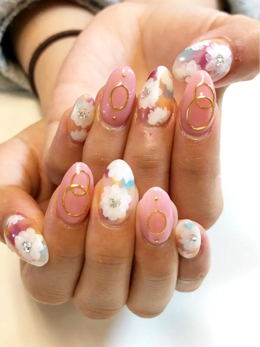 ネイル アートネイル フラワーネイル スカルプネイル 春ネイル KIREIE NAILSのネイルデザイン