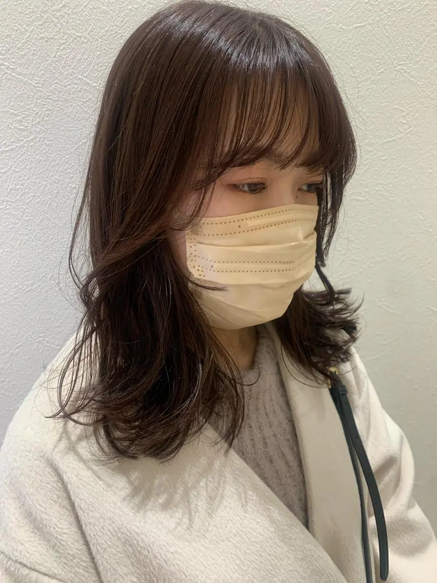 セミロング カラー ベージュカラー ラベンダーカラー ピンクカラー ピンクベージュ hubhair レイヤー/透明感のヘアスタイル