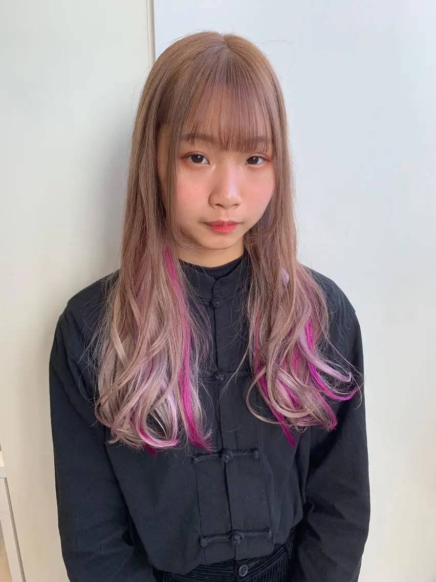 ロング カラー ブリーチ ケアブリーチ エクステ インナーエクステ渋谷 🦋KAJIのヘアスタイル