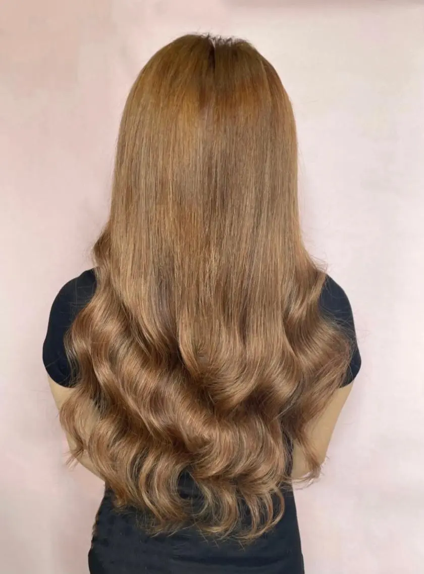 ロング 大阪レミーエクステ チビ編み込みのヘアスタイル