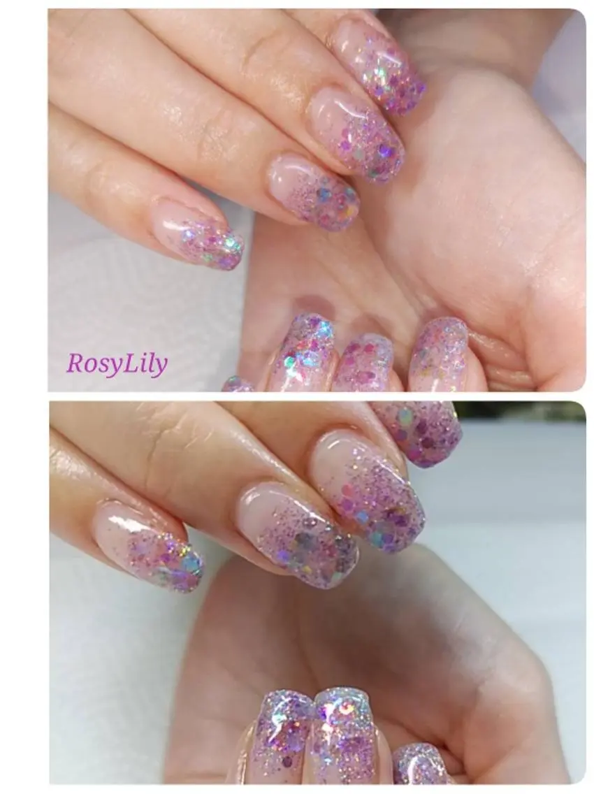 ネイル フラッシュネイル ホログラムネイル プライベートサロン Rosy Lilyのネイルデザイン
