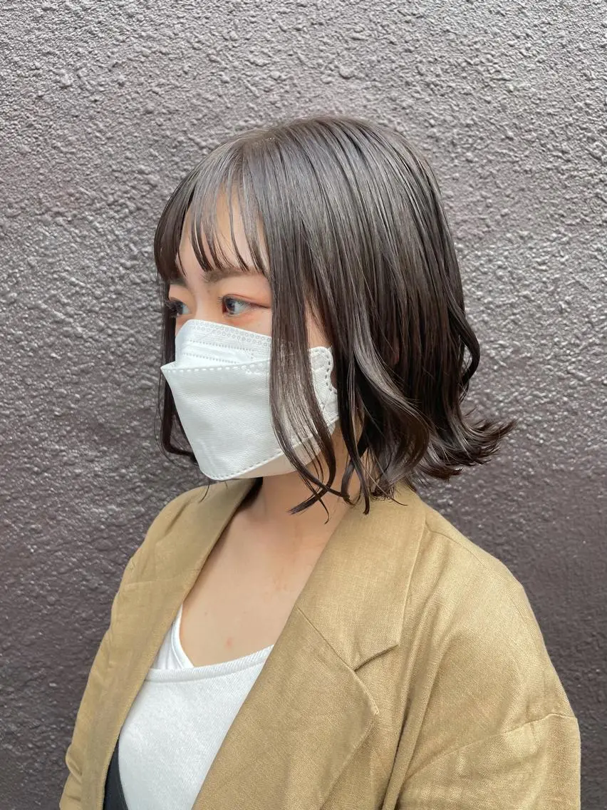ミディアム カット ヘアカラー 福田千尋/インナー カラー/縮毛矯正のヘアスタイル