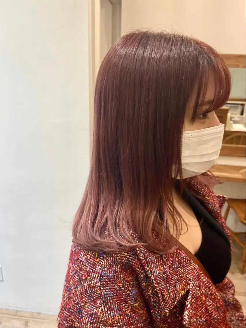 ミディアム ショート/ウルフ ハイトーン/カイセイのヘアスタイル