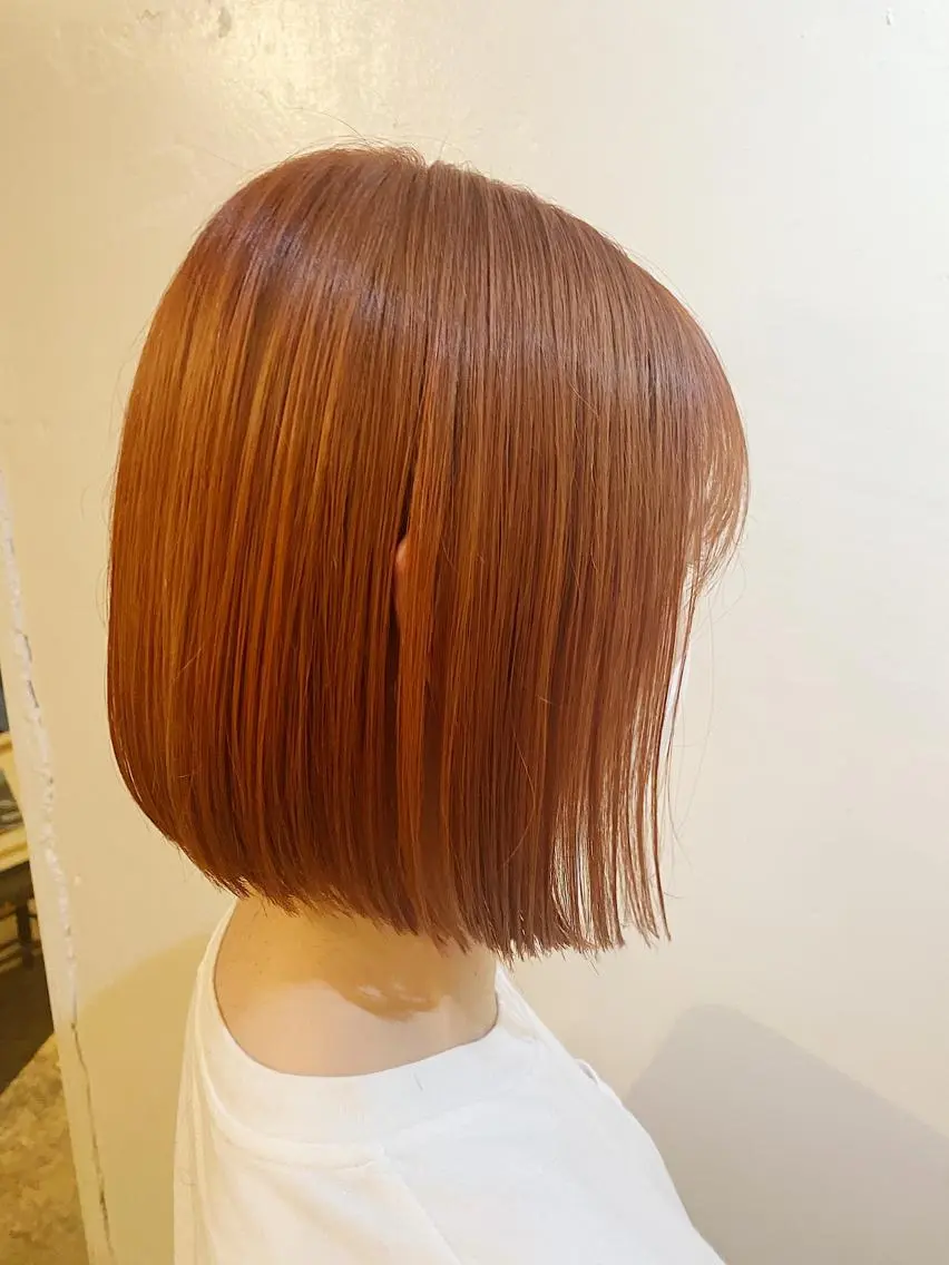 ショート カラー オレンジ ボブ stylist🎨 aye牧野莉香のヘアスタイル
