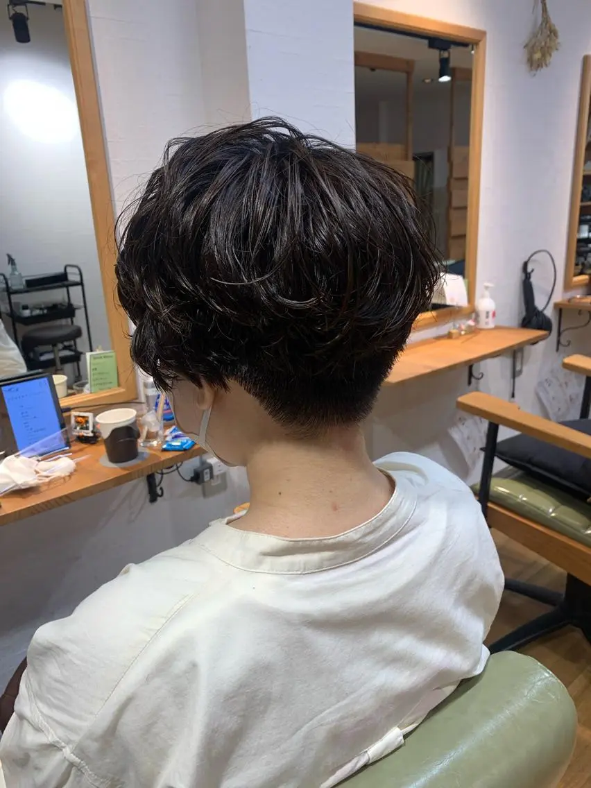 ショート パーマ カット パーマ トリートメント ショート🌼パーマ 本間正子のヘアスタイル