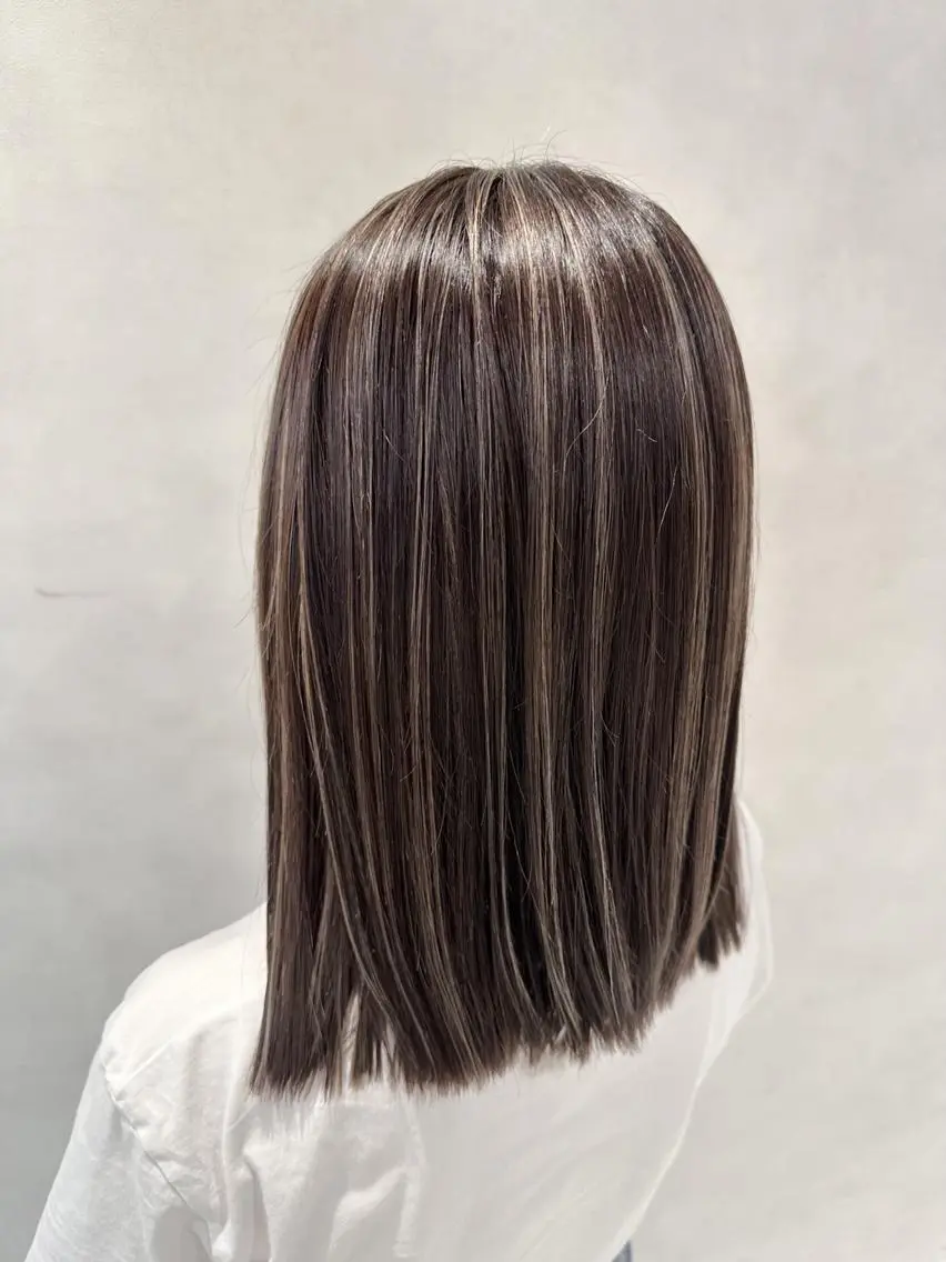 セミロング カラー ヘアアレンジ セミロングパーマ 透明感カラー ハイライトカラー ハイライト 髪質改善 カット ヘアカラー トリートメント 💎ハイライトカラー /髪質改善カラー💎のヘアスタイル