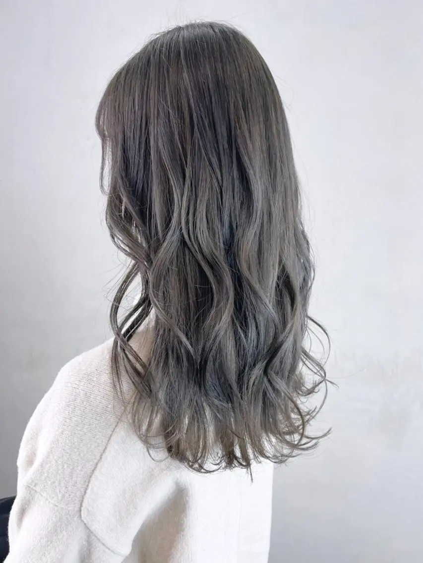 セミロング カラー パーマ ヘアアレンジ グレージュ オリーブグレージュ オリーブグレー ITbyALBUM 八王子店のヘアスタイル