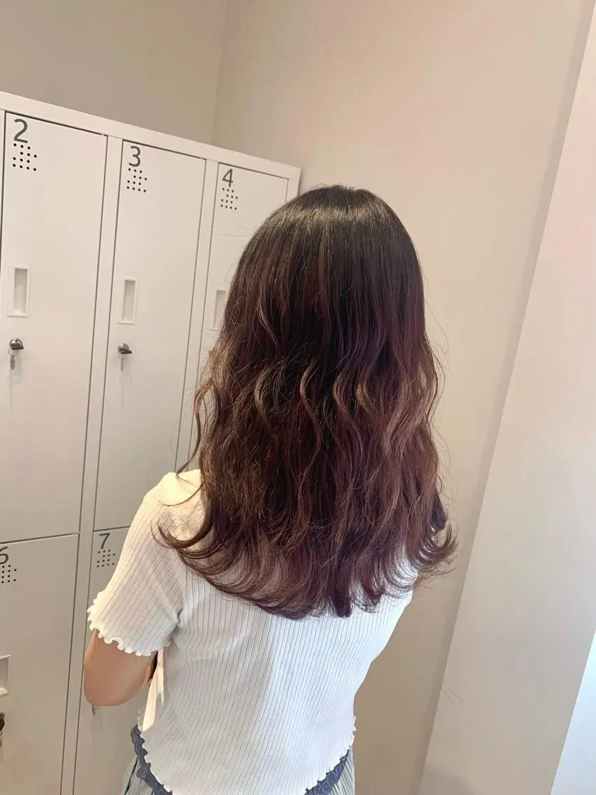 セミロング カラー 🥀韓国ヘア🥀 宮津真菜のヘアスタイル