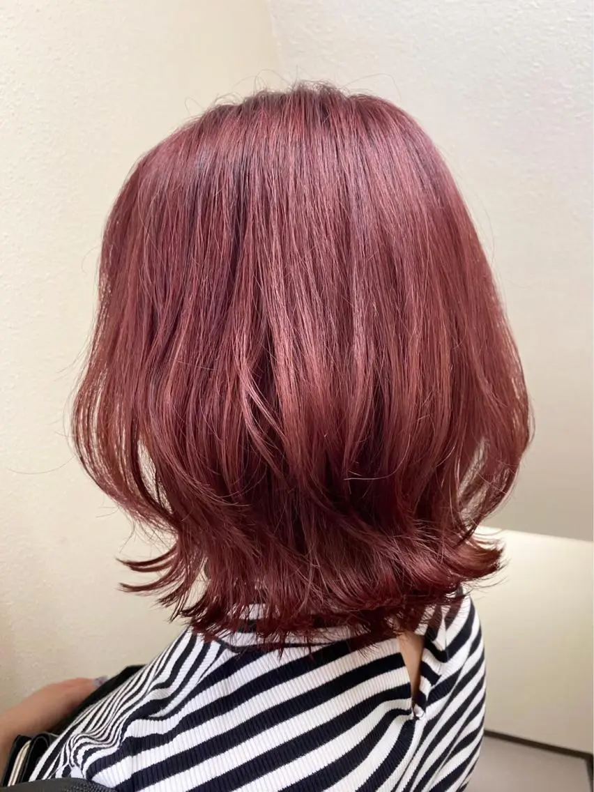 ミディアム カラー ヘアアレンジ キッズ アディクシーカラー バレイヤージュ ミストバング ベージュカラー 黒髪 カラー特化サロン Eir心斎橋のヘアスタイル
